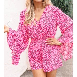 Pink Lily Romper NWT
